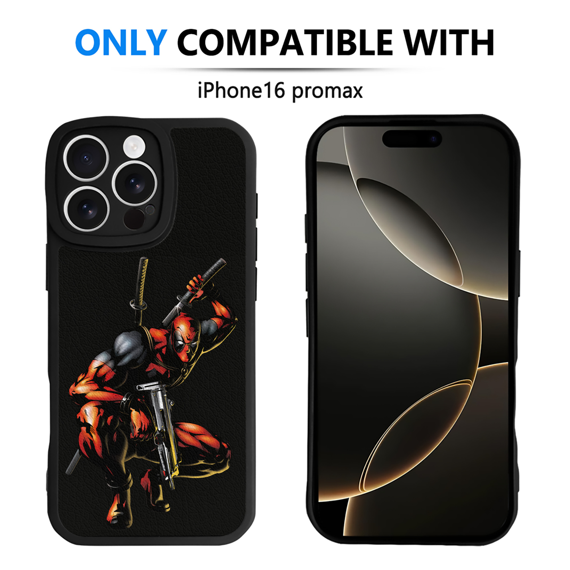 （画像用） Deadpool デッドプール 【iPhone 16シリーズ対応】シリコンスマホケース（レザー調） 材質：シリコン